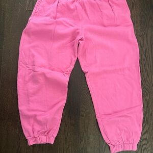 Hollister Pink Track Pants with Elastic Waistband and Cuffs
